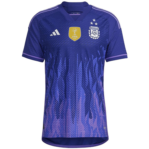 Argentine loin joueur version maillot champion de la coupe du monde 3 étoiles uniforme de football hommes deuxième maillot de football 2022-2023